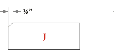 Coupe du profil extérieur J